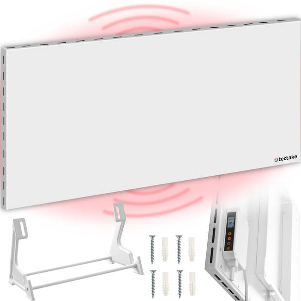 tectake® - Hybride infraroodpaneel met thermostaat en omval- en overhittingsbeveiliging - 1100 w - 140x2,5x60cm - 405008