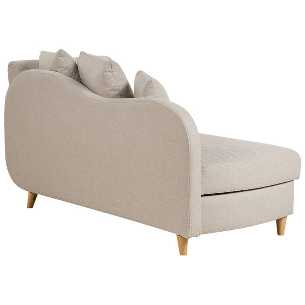 Beliani MERI - Chaise longue-Beige-Linnen