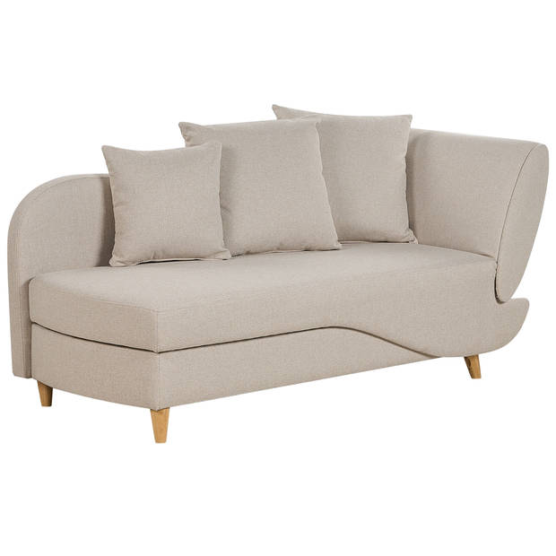 Beliani MERI - Chaise longue-Beige-Linnen