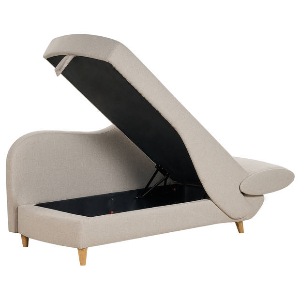 Beliani MERI - Chaise longue-Beige-Linnen