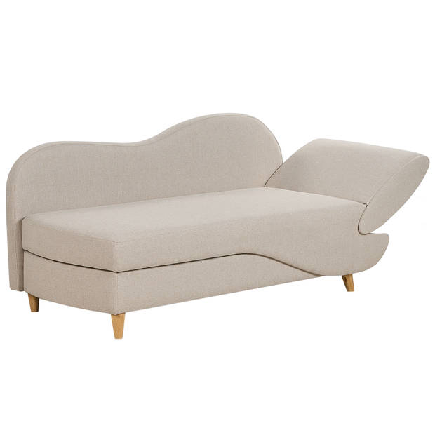 Beliani MERI - Chaise longue-Beige-Linnen