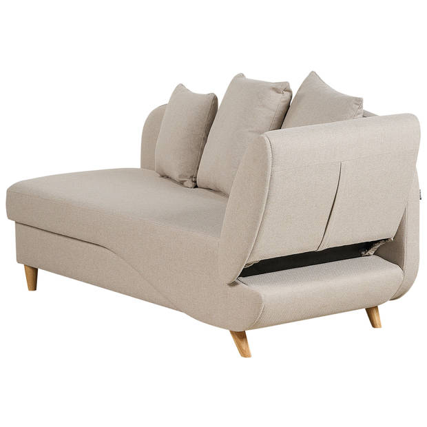 Beliani MERI - Chaise longue-Beige-Linnen