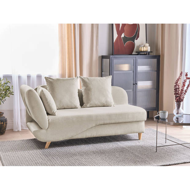 Beliani MERI - Chaise longue-Beige-Linnen