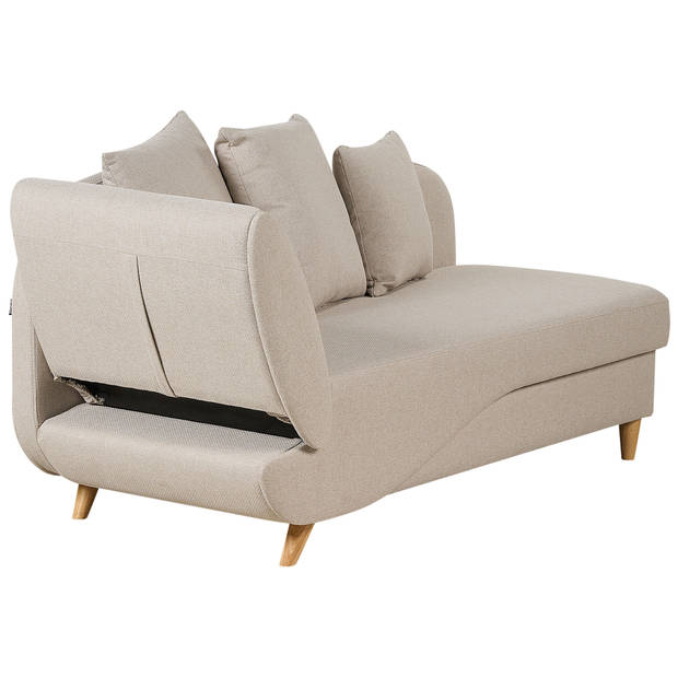 Beliani MERI - Chaise longue-Beige-Linnen