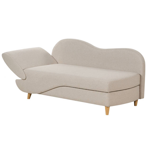 Beliani MERI - Chaise longue-Beige-Linnen