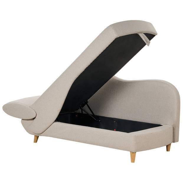 Beliani MERI - Chaise longue-Beige-Linnen