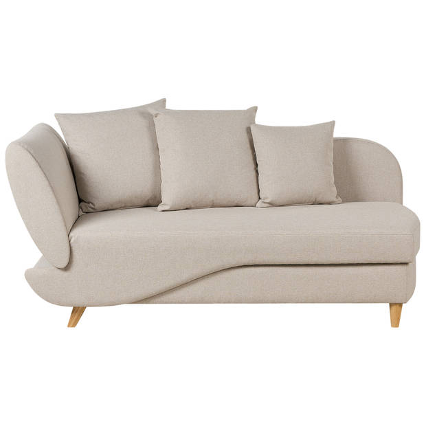 Beliani MERI - Chaise longue-Beige-Linnen