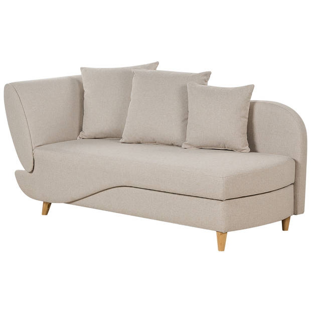 Beliani MERI - Chaise longue-Beige-Linnen