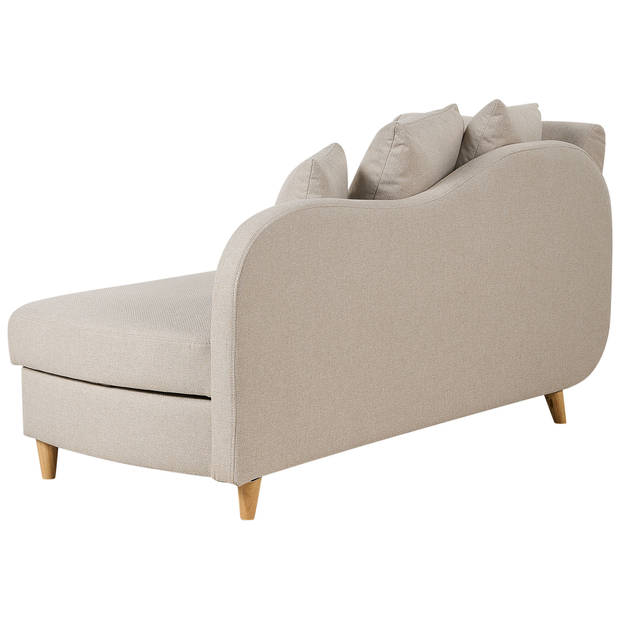 Beliani MERI - Chaise longue-Beige-Linnen