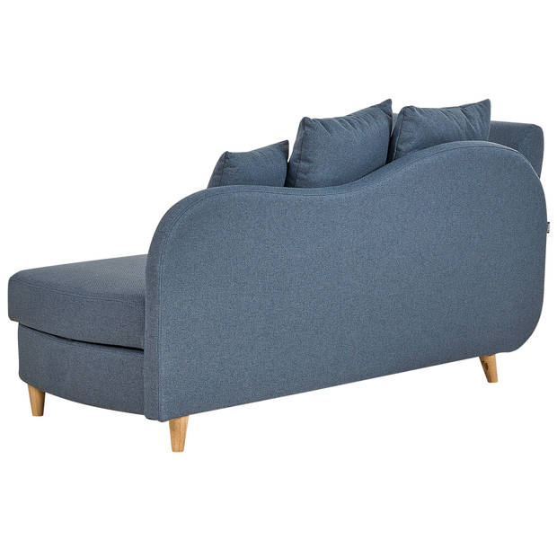 Beliani MERI - Chaise longue-Blauw-Linnen