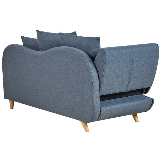 Beliani MERI - Chaise longue-Blauw-Linnen