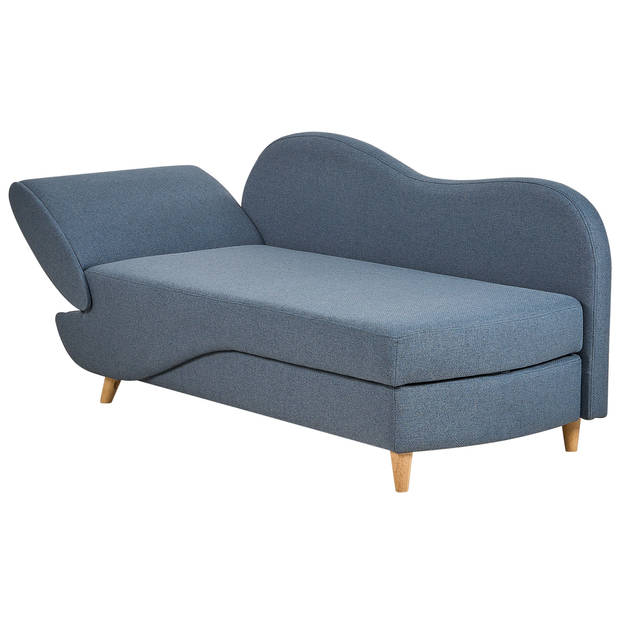 Beliani MERI - Chaise longue-Blauw-Linnen