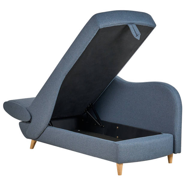 Beliani MERI - Chaise longue-Blauw-Linnen