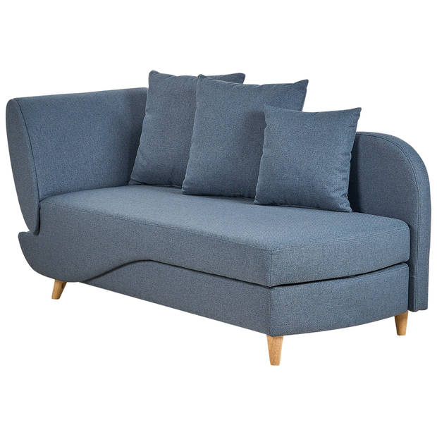 Beliani MERI - Chaise longue-Blauw-Linnen