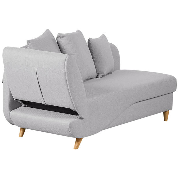 Beliani MERI - Chaise longue-Grijs-Linnen