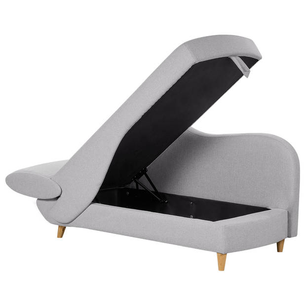 Beliani MERI - Chaise longue-Grijs-Linnen