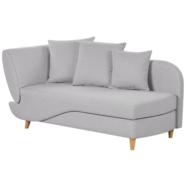 Beliani MERI - Chaise longue-Grijs-Linnen