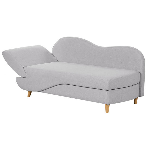 Beliani MERI - Chaise longue-Grijs-Linnen