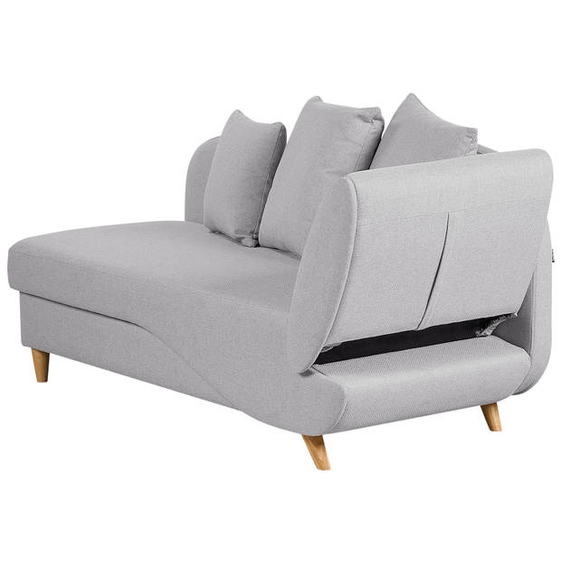 Beliani MERI - Chaise longue-Grijs-Linnen