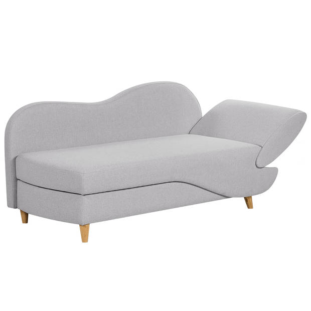 Beliani MERI - Chaise longue-Grijs-Linnen