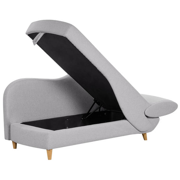 Beliani MERI - Chaise longue-Grijs-Linnen