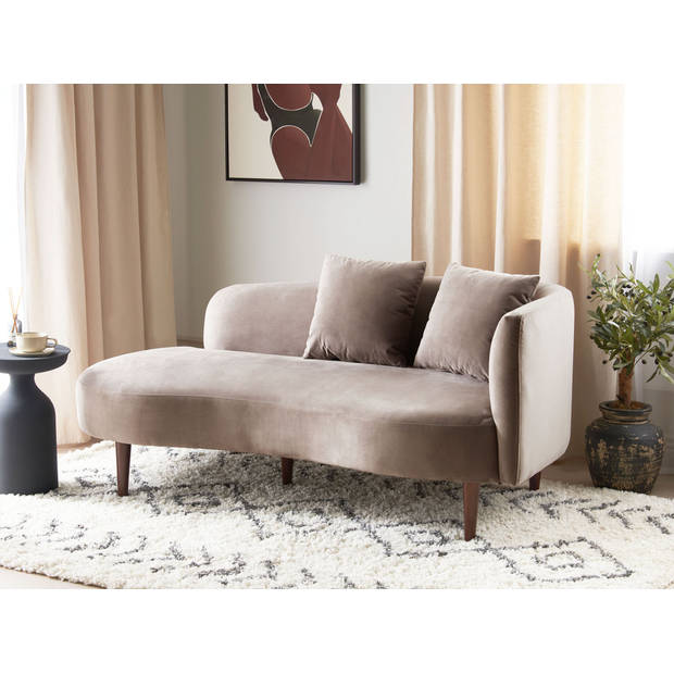 Beliani CHAUMONT - Chaise longue-Beige-Fluweel