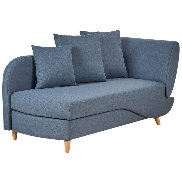 Beliani MERI - Chaise longue-Blauw-Linnen