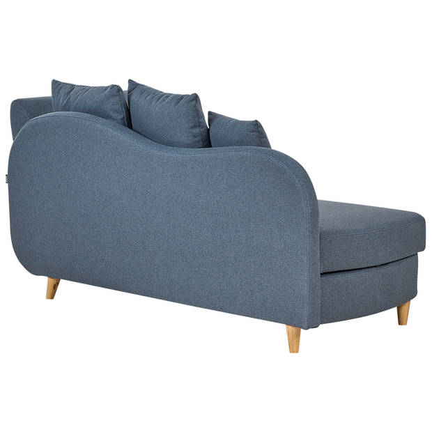 Beliani MERI - Chaise longue-Blauw-Linnen