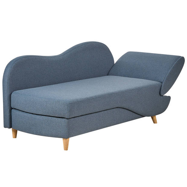 Beliani MERI - Chaise longue-Blauw-Linnen