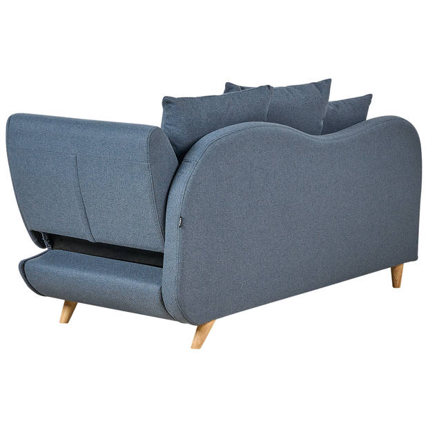 Beliani MERI - Chaise longue-Blauw-Linnen