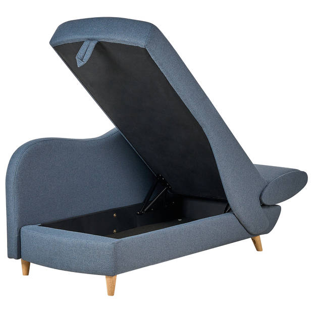 Beliani MERI - Chaise longue-Blauw-Linnen