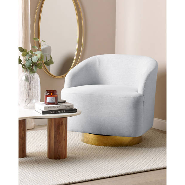 Beliani LAVIK - Fauteuil-Grijs-Polyester