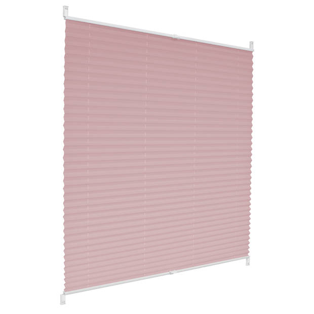 Plisségordijn roze, 90x150 cm, incl. bevestigingsmateriaal