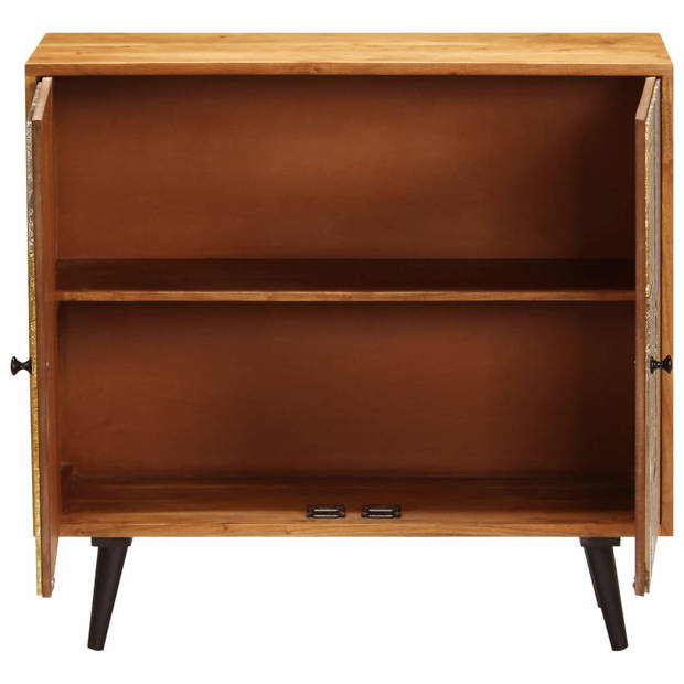 The Living Store Dressoir Retro - Acaciahout - 80 x 30 x 75 cm - Metalen details