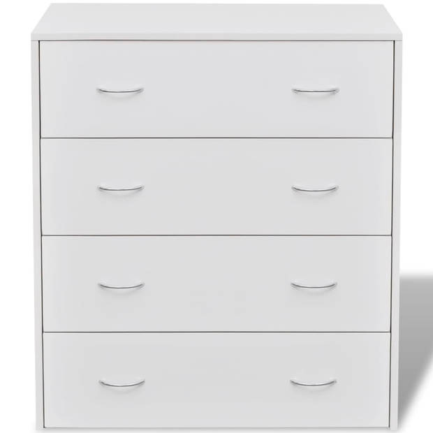 The Living Store Dressoir - Wit - 60 x 30.5 x 71 cm - 4 lades - Eenvoudig te monteren