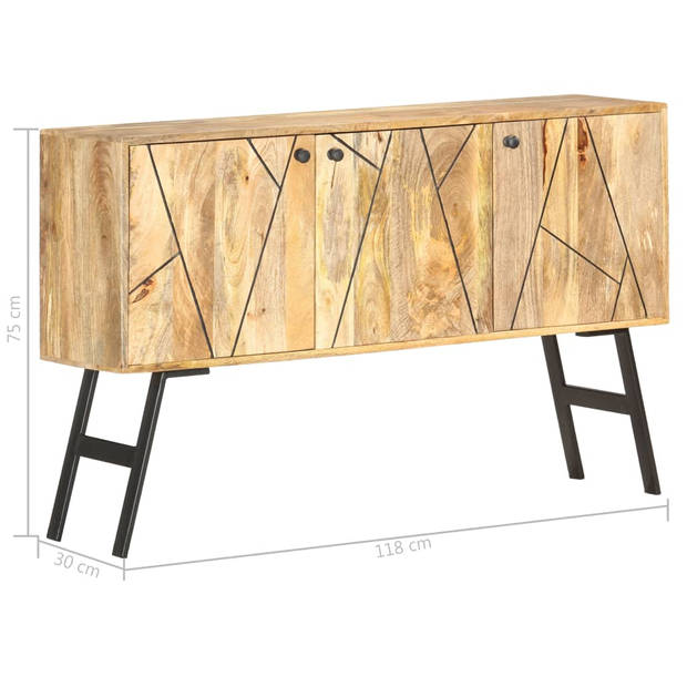 The Living Store Vintage Massief Mangohouten Dressoir - 118 x 30 x 75 cm - Bruin