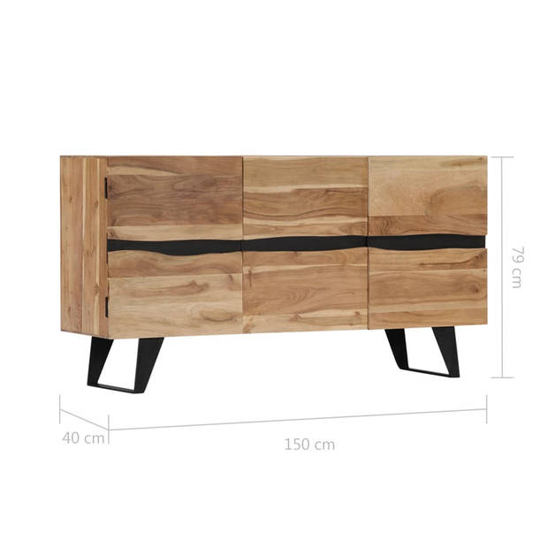 The Living Store Acaciahout Dressoir - 150 x 40 x 79 cm - 6 Kasten met 3 Deuren