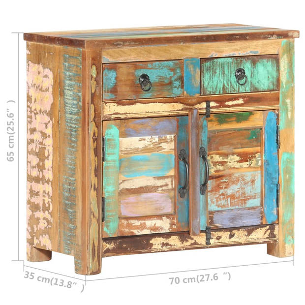 The Living Store Houten Dressoir - Antieke Stijl - Opbergkast - 70 x 35 x 65 cm - Gerecycled Hout