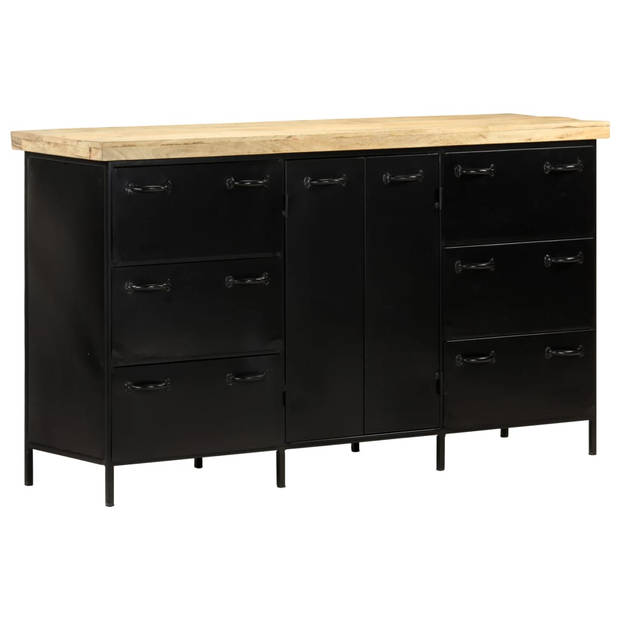 The Living Store Mangohouten Dressoir - 140 x 38 x 76 cm - Rustieke Industriële Stijl