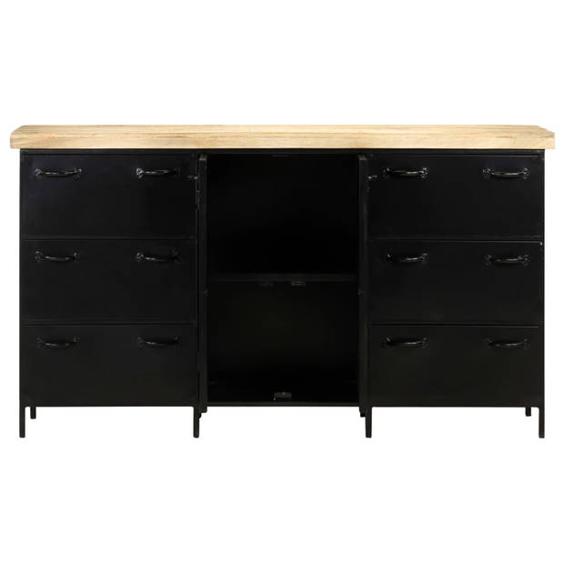 The Living Store Mangohouten Dressoir - 140 x 38 x 76 cm - Rustieke Industriële Stijl