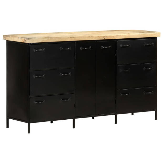 The Living Store Mangohouten Dressoir - 140 x 38 x 76 cm - Rustieke Industriële Stijl