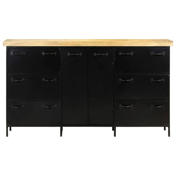 The Living Store Mangohouten Dressoir - 140 x 38 x 76 cm - Rustieke Industriële Stijl