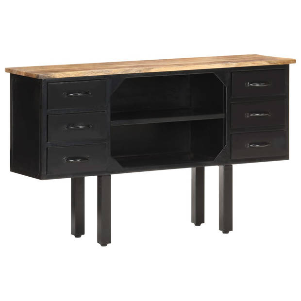 The Living Store Industrieel Houten Dressoir - 110 x 30 x 65 cm - Massief ruw mangohout en staal