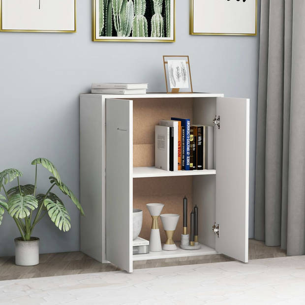 The Living Store Dressoir - Wit - 60 x 30 x 75 cm - 2 deuren - Spaanplaat