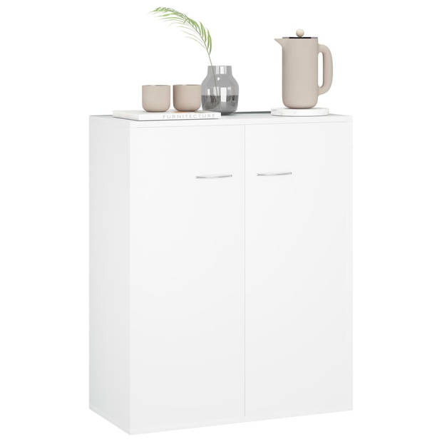 The Living Store Dressoir - Wit - 60 x 30 x 75 cm - 2 deuren - Spaanplaat