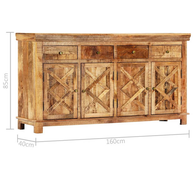 The Living Store Rustiek Mangohout Dressoir 160x40x85 cm - Indiase stijl