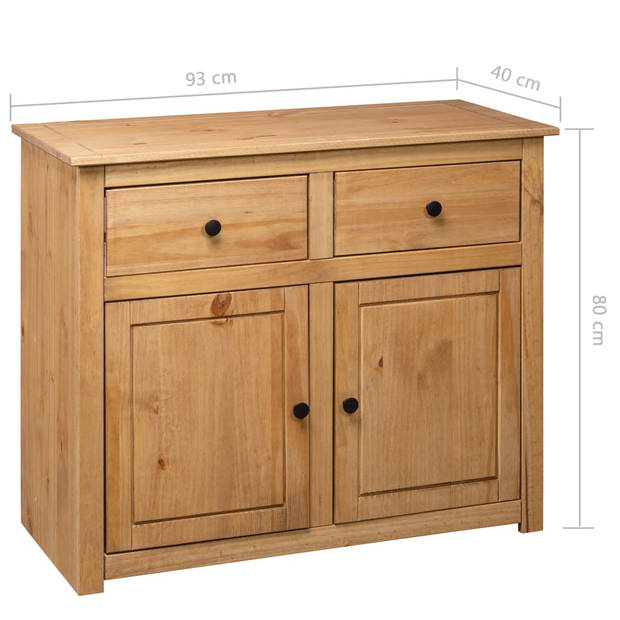 The Living Store Dressoir Rustic Pine - 93 x 40 x 80 cm - 2 lades en 2 deuren