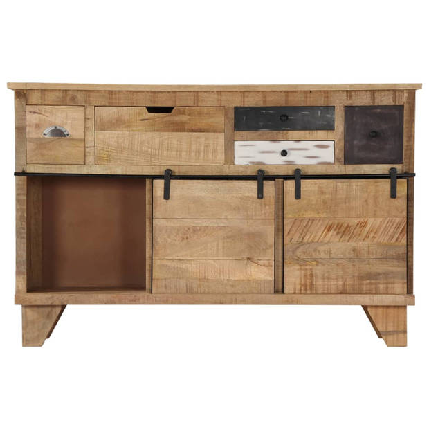 The Living Store Dressoir Massief Mangohout - 140 x 38 x 90 cm - 7 lades en 2 deuren