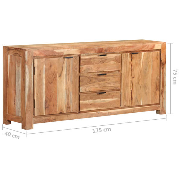 The Living Store Dressoir Massief Acaciahout - 175 x 40 x 75 cm - Stabiel en Duurzaam