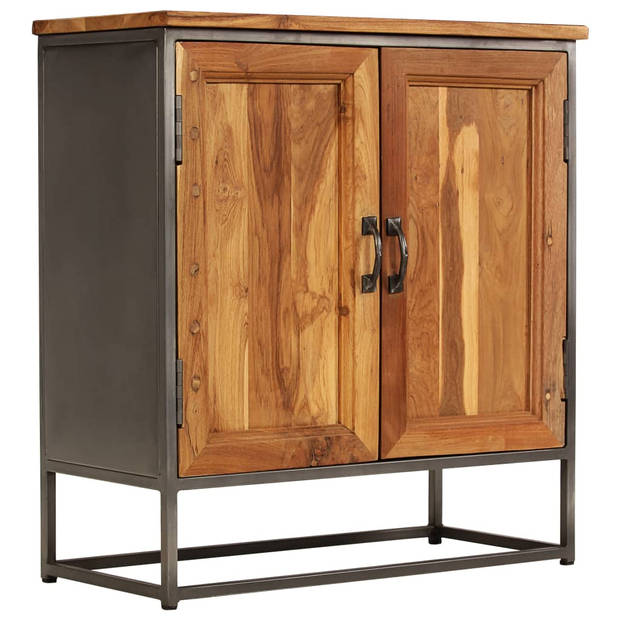 The Living Store Dressoir - Rustieke charme - Gerecycled teakhout - Stalen frame - 65x30x70 cm - Gepolijst en gelakt